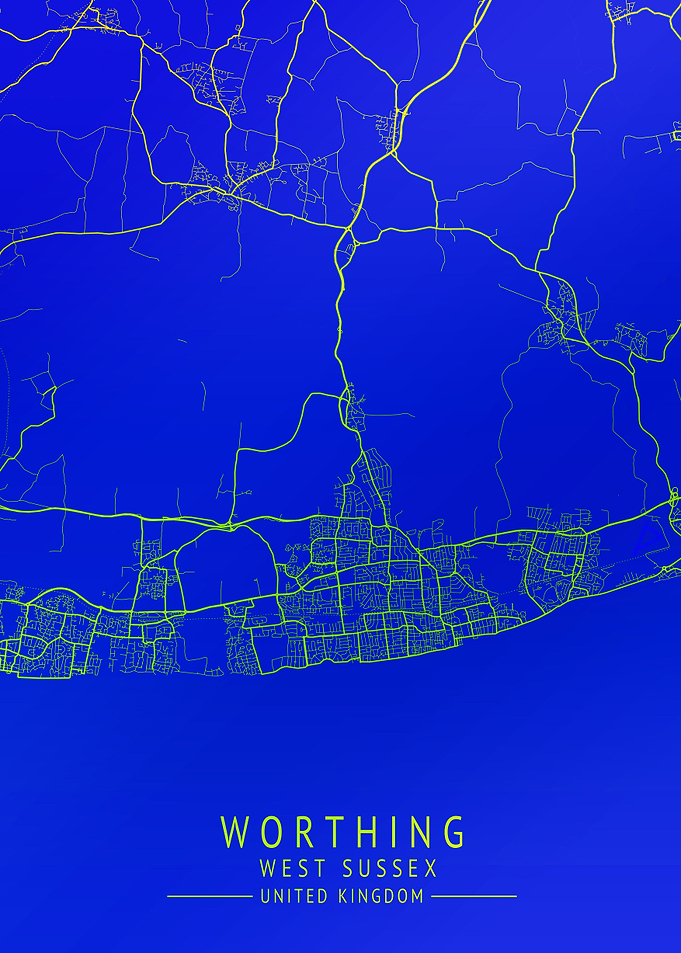 Worthing UK City Map