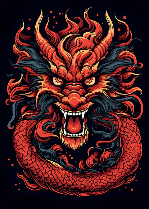 Crimson Dynasty — living room metal wall art