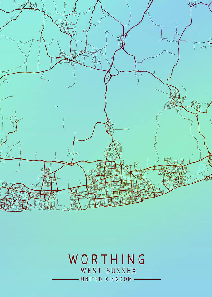 Worthing UK City Map