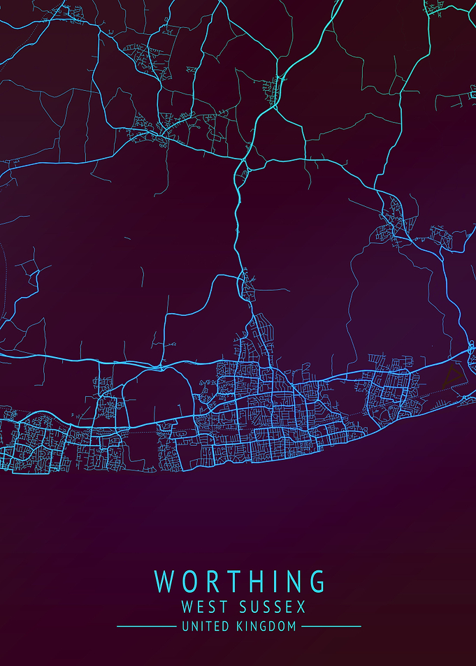 Worthing UK City Map