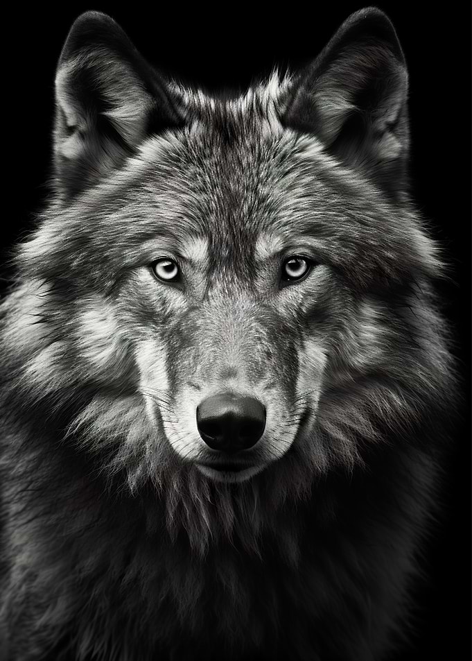 Wolf Black and White