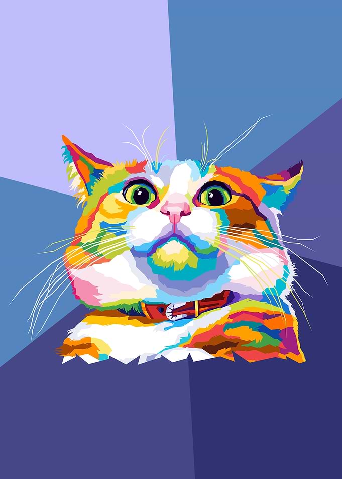 Cute Cat Meme Pop Art