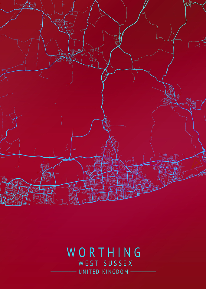 Worthing UK City Map
