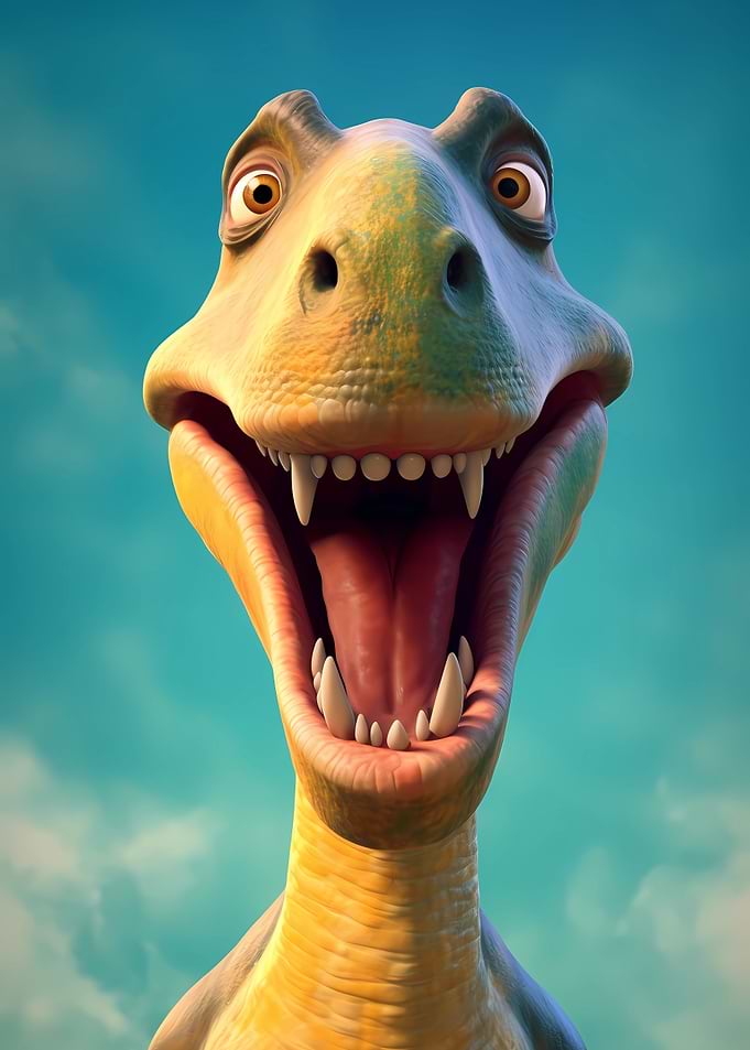 A Playful Dinosaur Friend