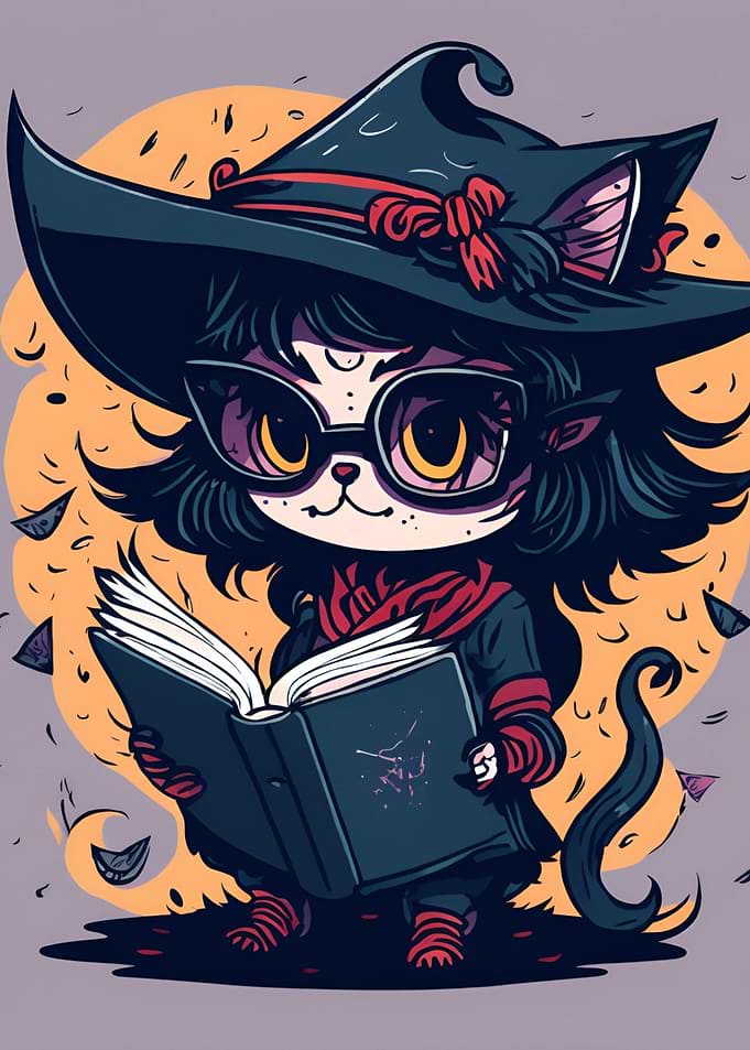 Cute Mage Kitten Wearing