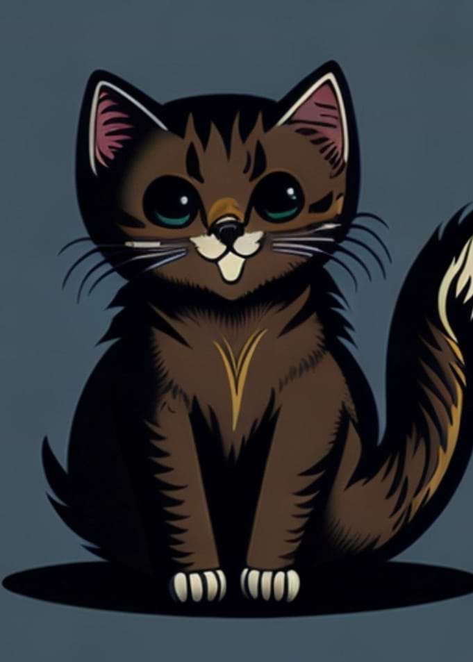Cute Cartoon Kitten