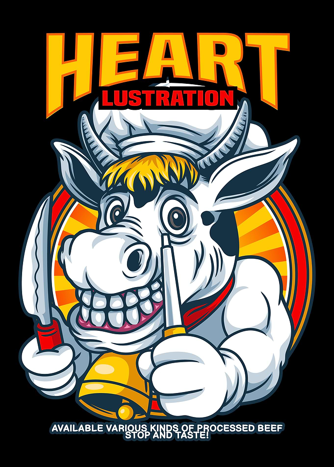 Cow Chef Mascot Text