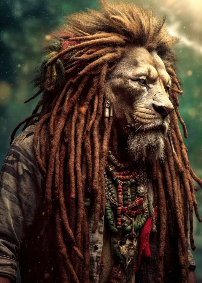 blind rasta lion