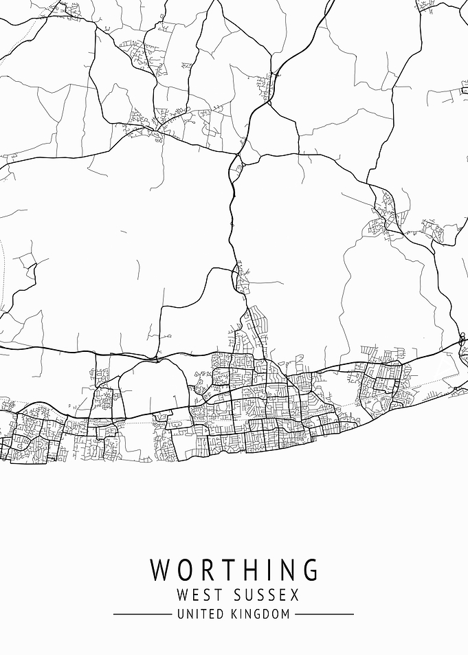 Worthing UK City Map