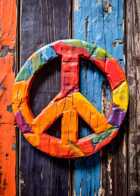 Peace — living room metal wall art