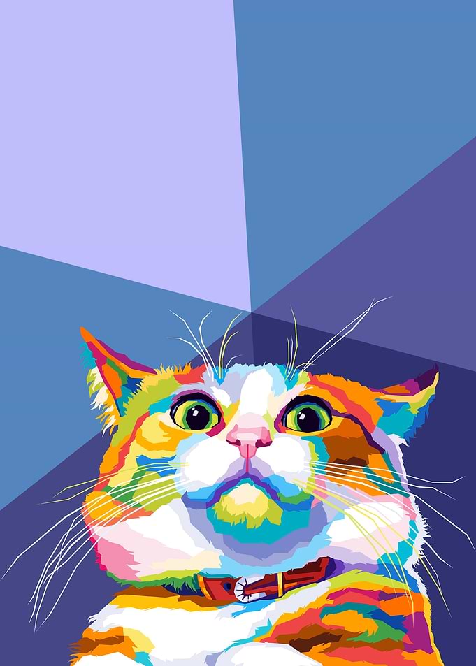 Cute Cat Wpap Pop Art