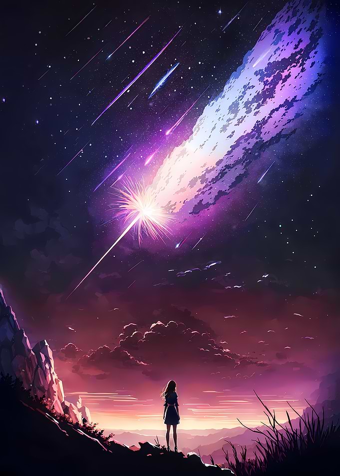 Galaxy Meteor Sunset
