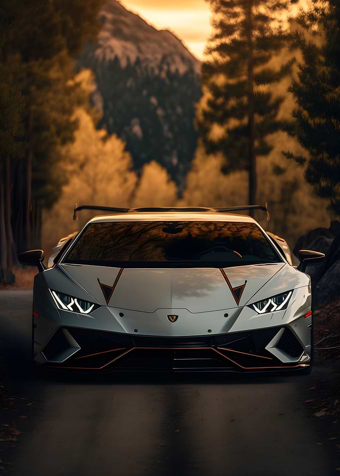Lamborghini in a Forest