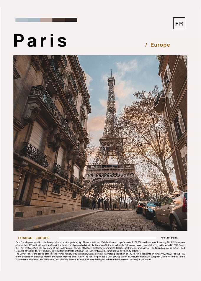 Paris poster landscape