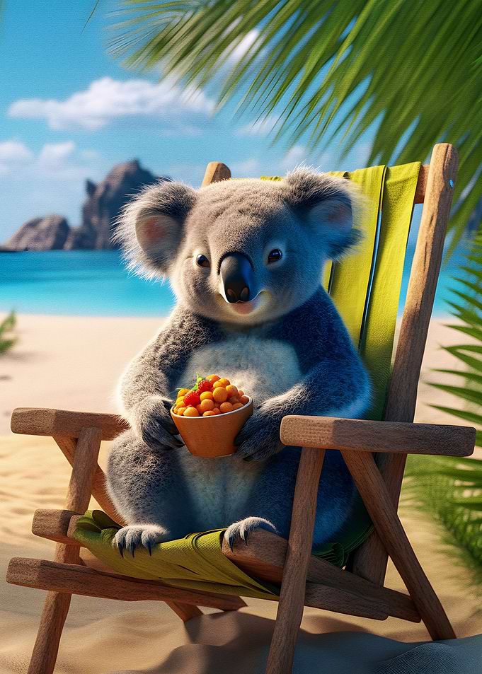 Koalas Relaxing The beach