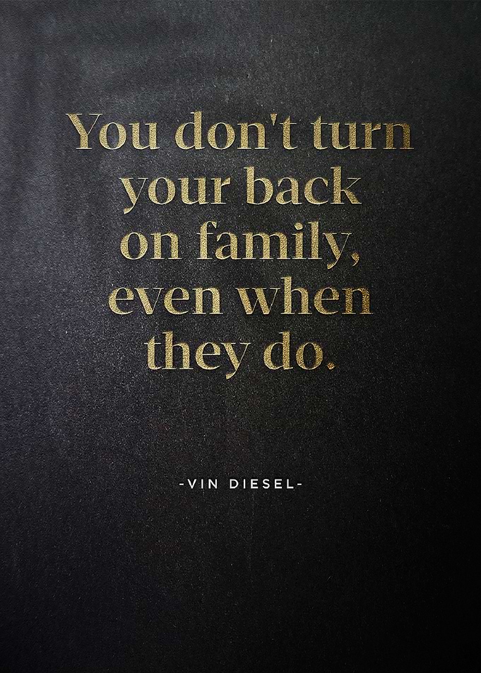 Dont turn back on family