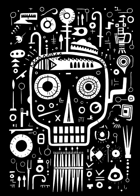 Monochrome Mastery — man cave metal poster