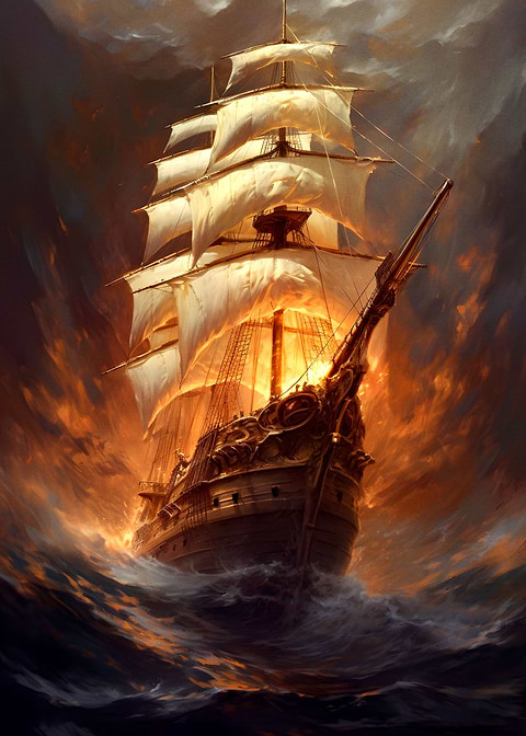 Stormy Seas — man cave metal poster