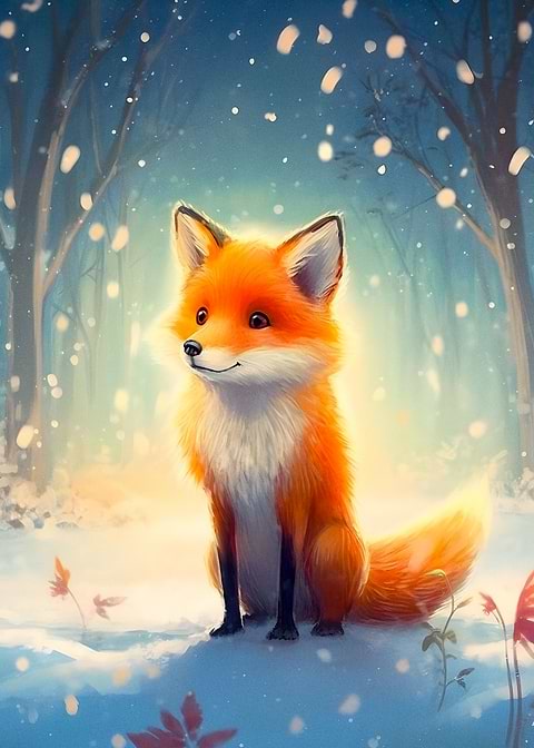 Adorable Fox — kids room metal wall art