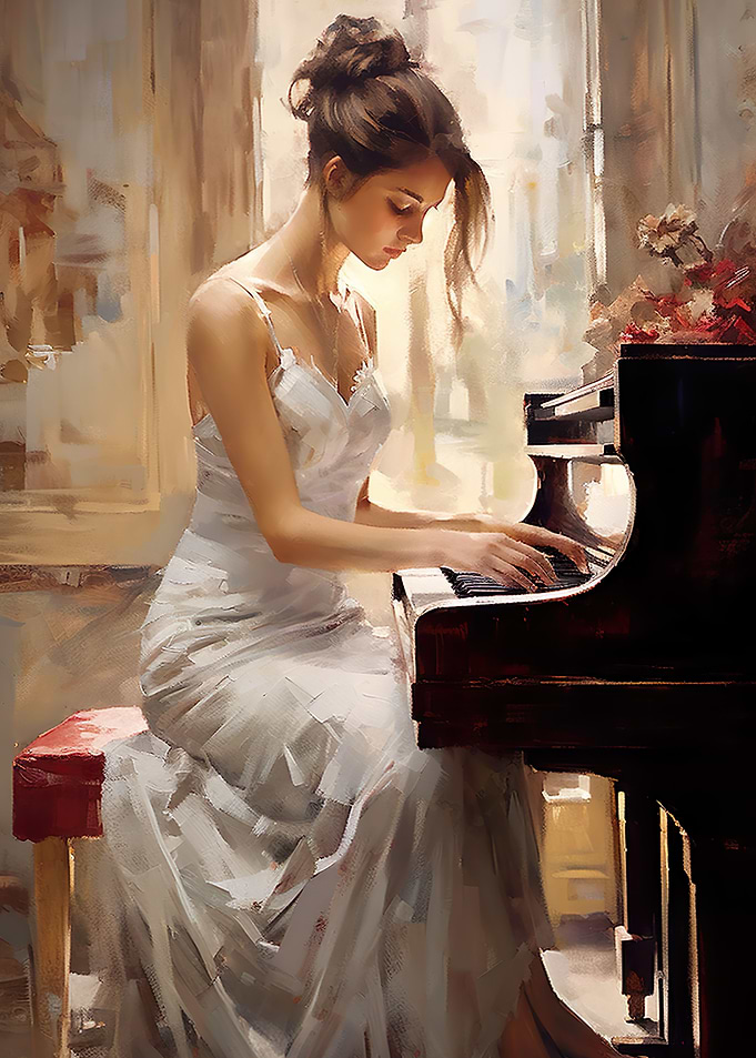 Rhythm of Piano watercolor
