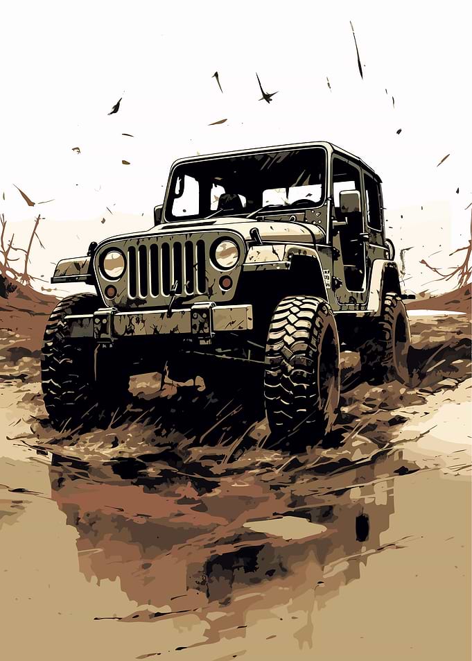 Off road car on path