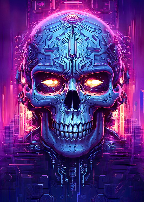 Glowing Skull — man cave metal poster