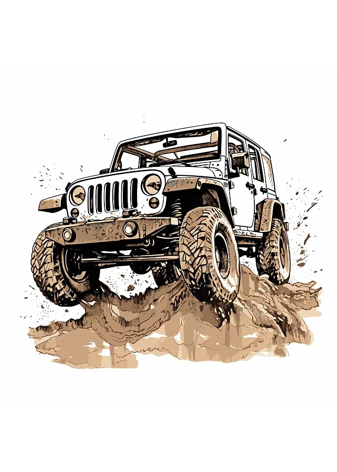 Off road 4X4 monochrome