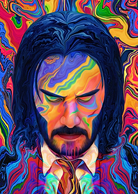 Psychodelic John Wick Portrait