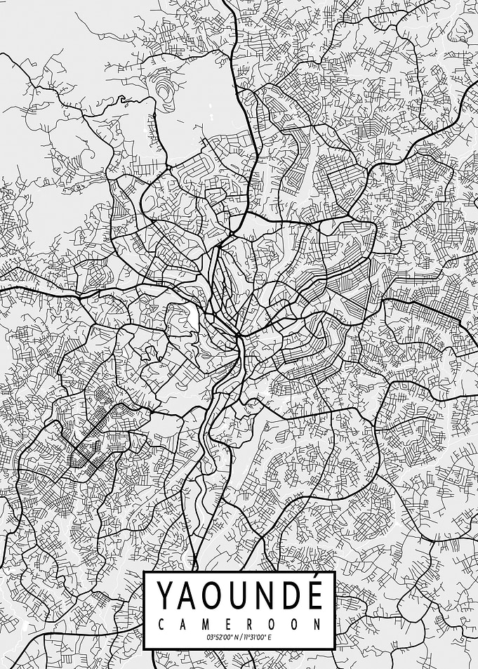Yaounde City Map Light