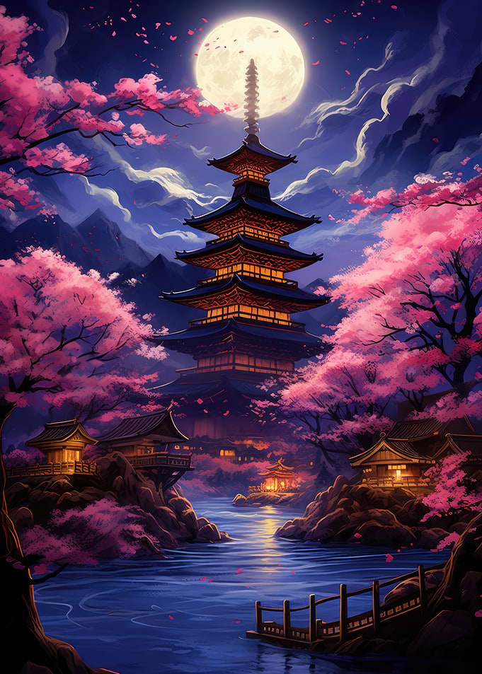 Cherry Blossom Japan Art