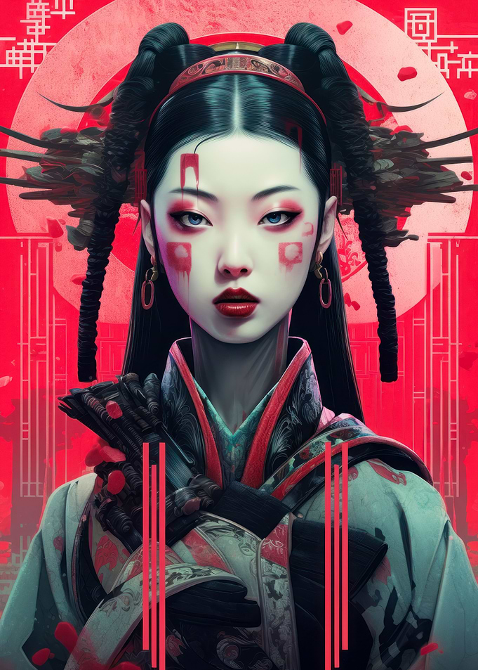 Japanese Geisha Girl Art