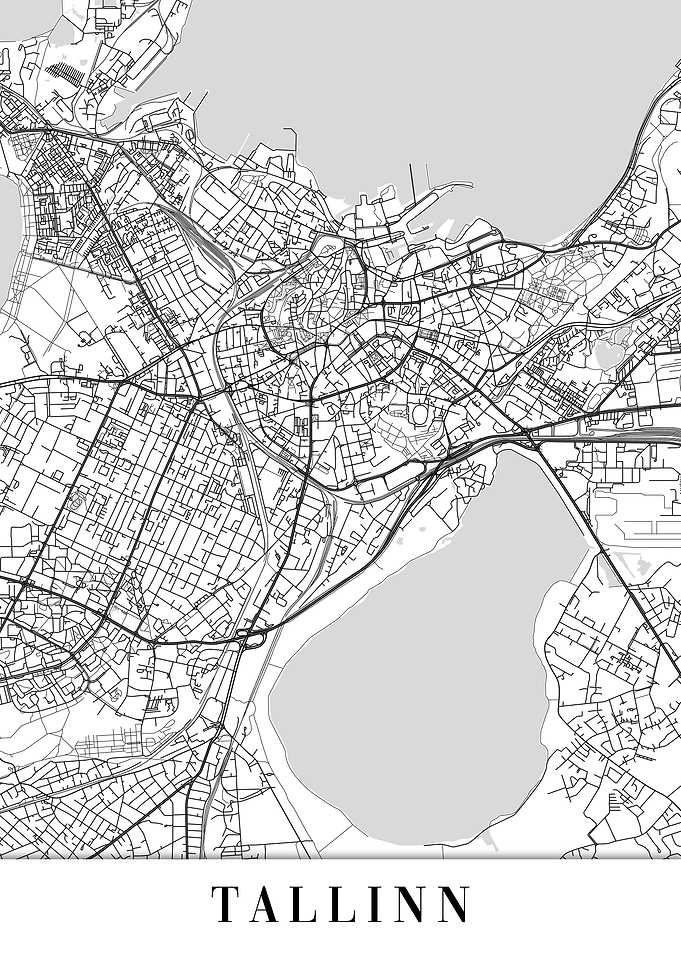 Tallinn White Map