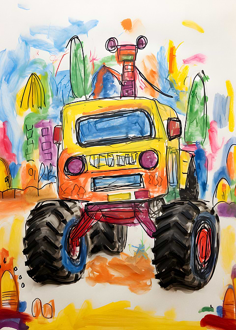 Monster Truck — kids room metal wall art