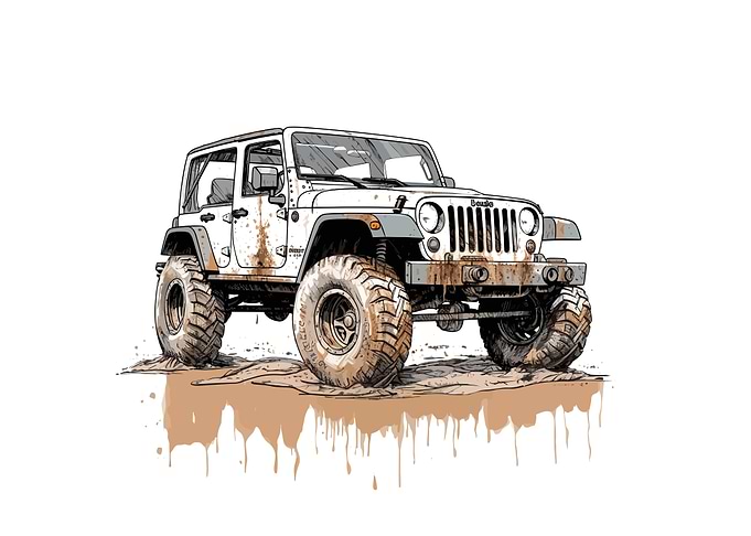 Suv car monochrome