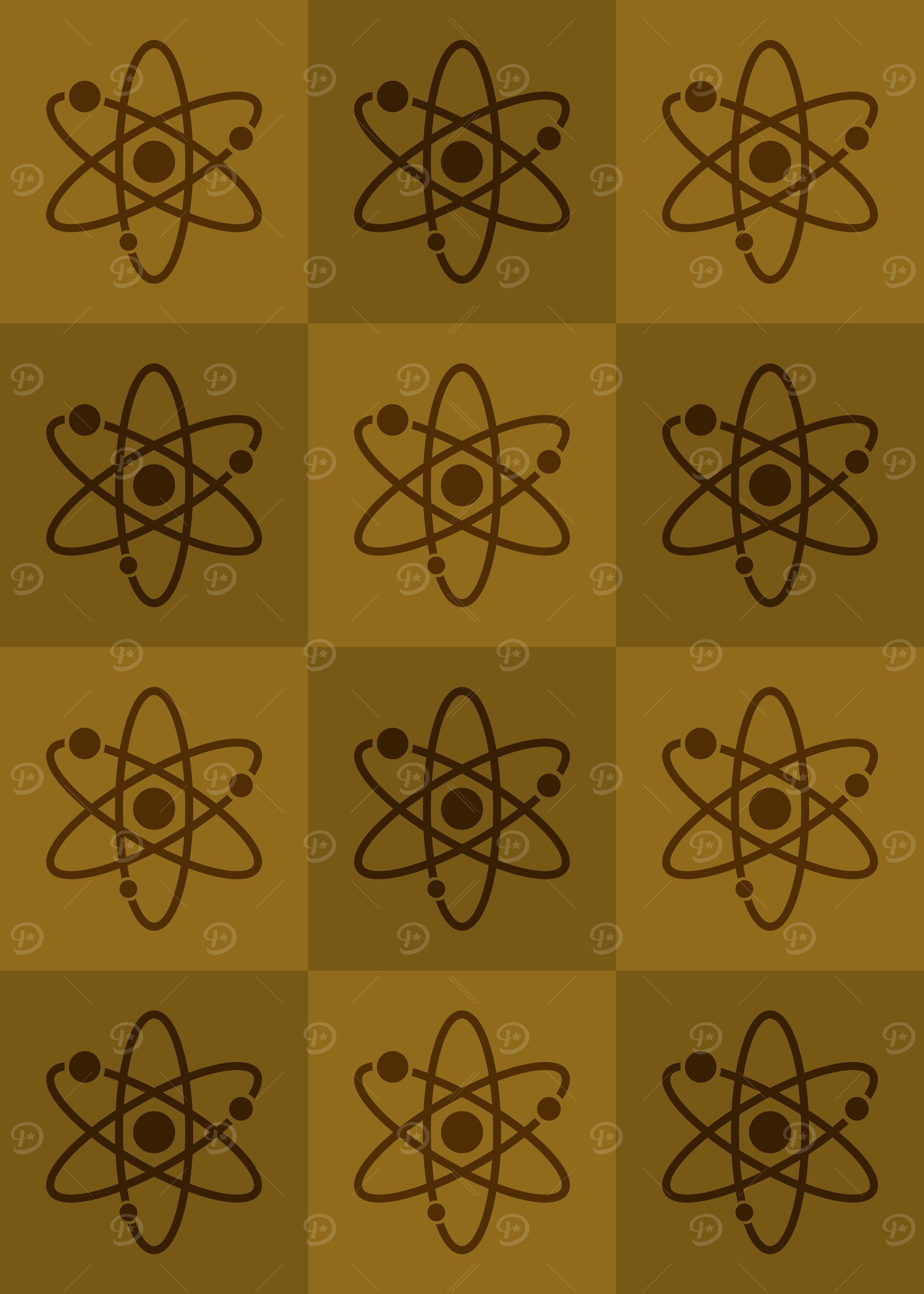 Atom Science Icons Pop Art