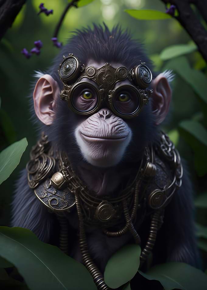 Cute Whimsical Monkey