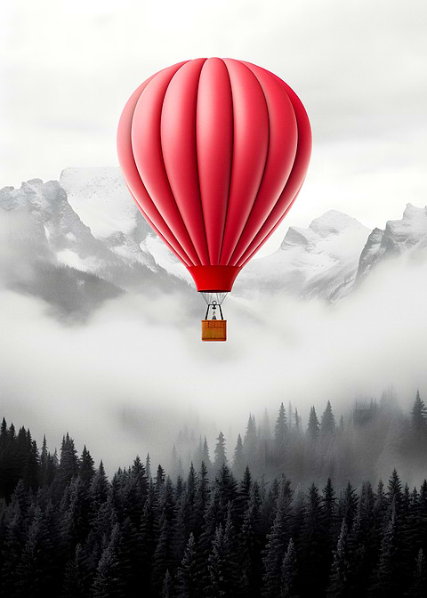 Misty Peaks — living room metal wall art