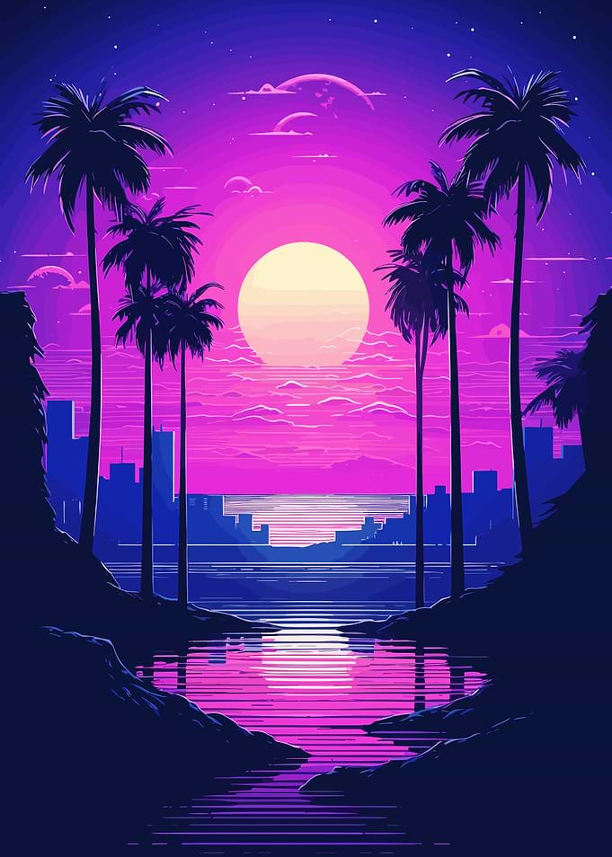 City Synthwave Retro