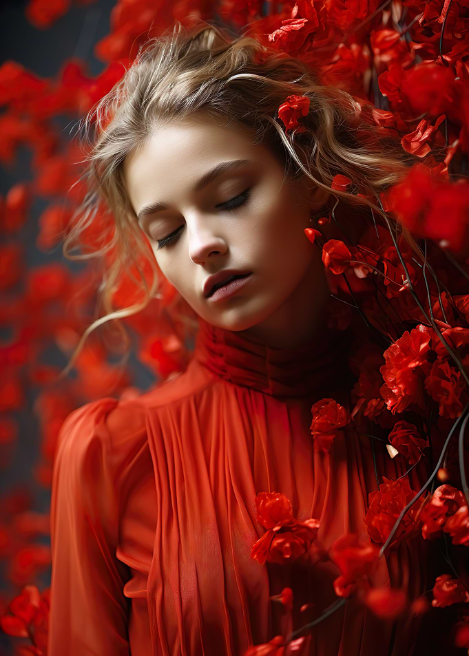 Woman in Roses