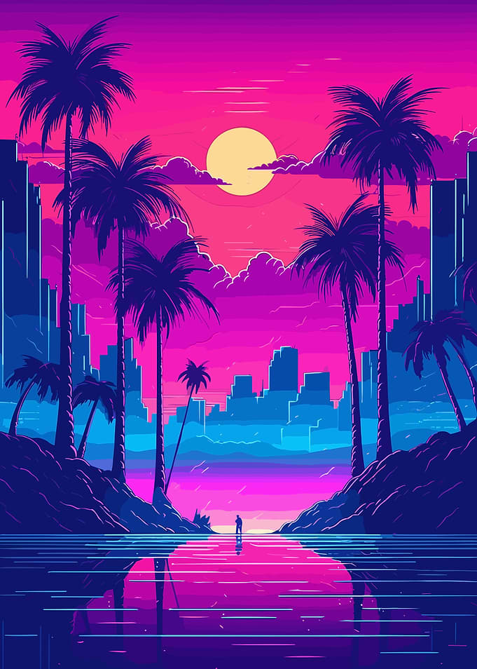 City Synthwave Retro