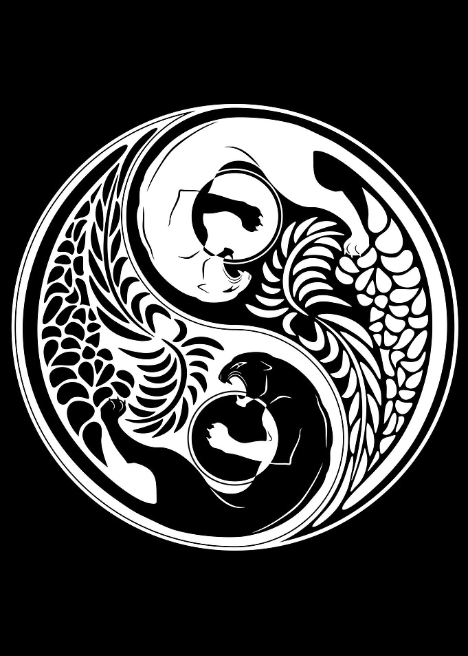 Yin Yang Wild Cat Sign