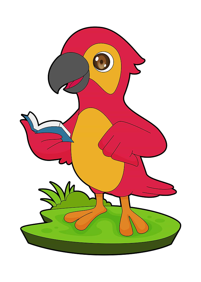 Parrot Reading Book