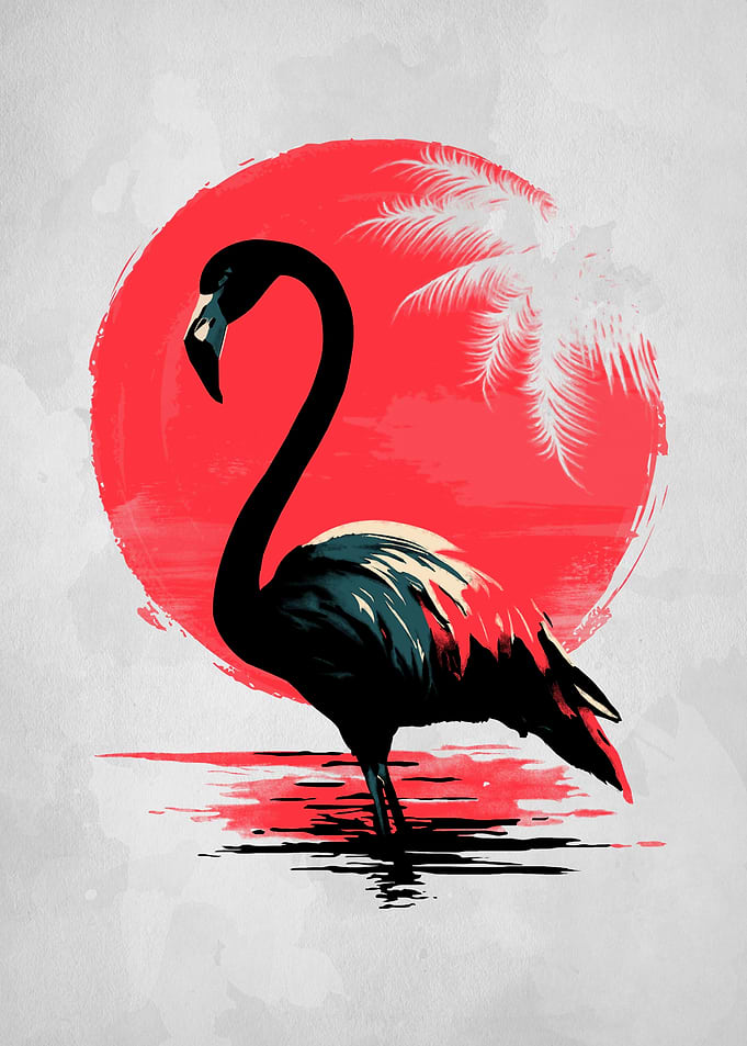 Flamingo under the sun