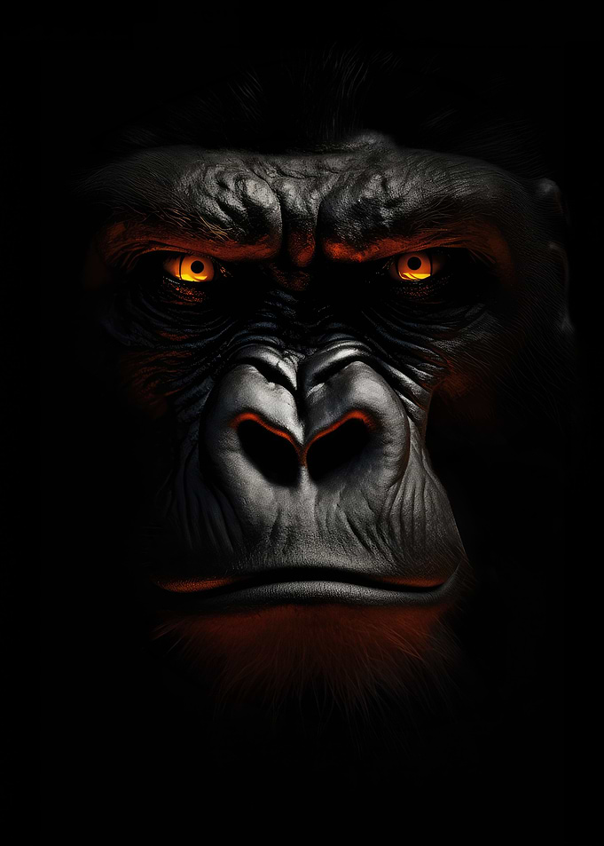 Menacing Gorillas Gaze