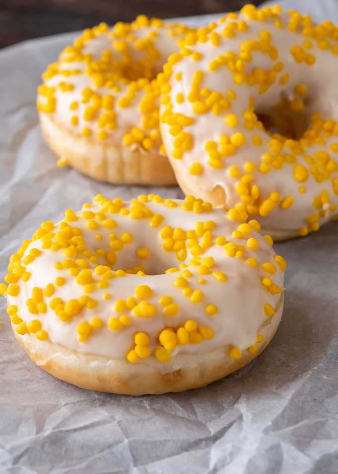 Three lemon donuts