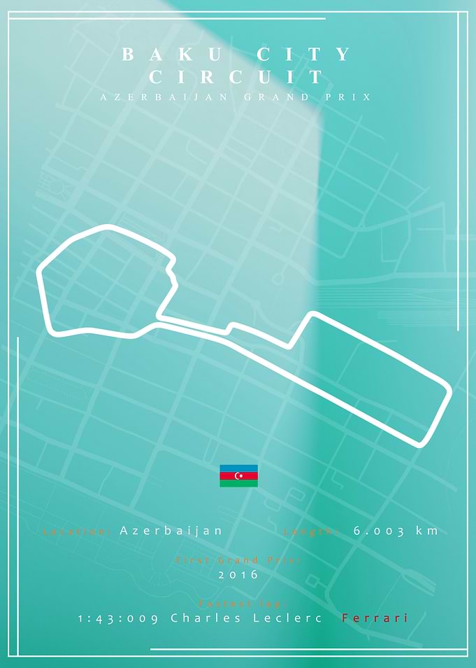 Baku Circuit F1 Track Map