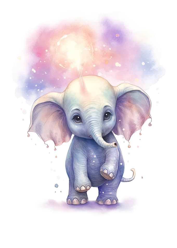 Watercolor Baby Elephant