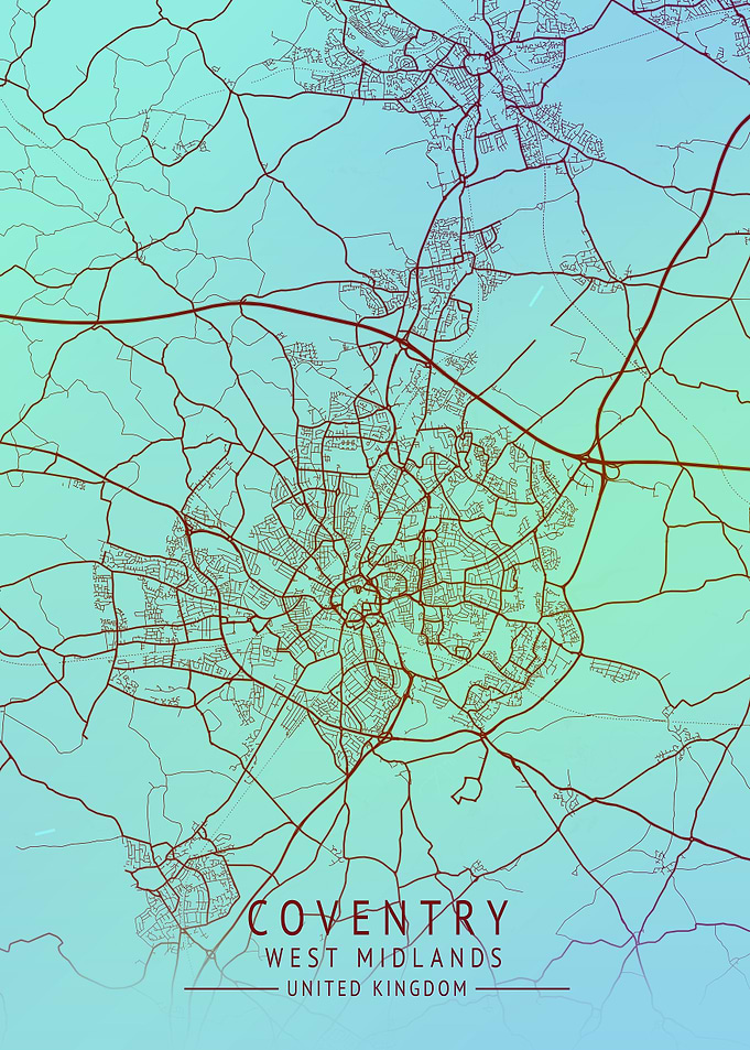 Coventry UK City Map