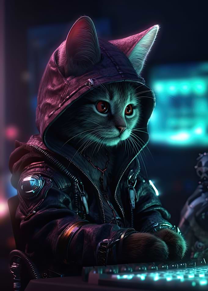 hoodie cyber cat