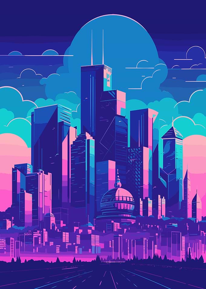 City Synthwave Retro
